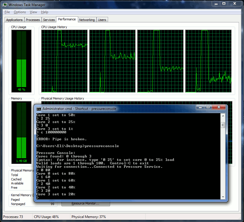 Pressure a CPU stress tester